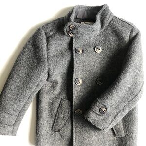🆕 ZARA Charcoal Grey Sherpa Lined Peacoat Jacket